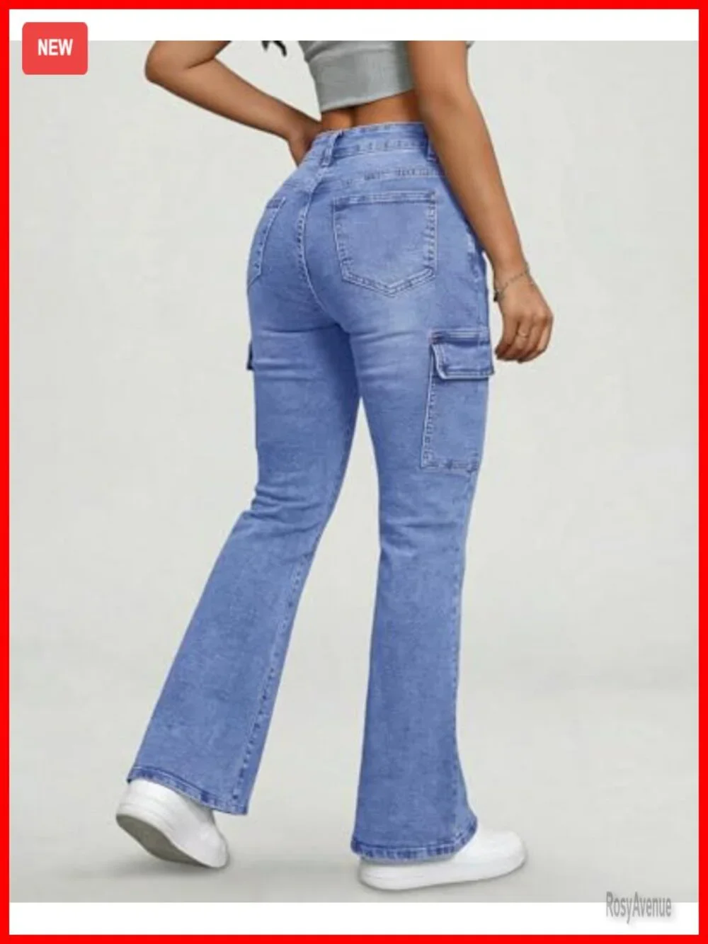 High Waisted Flare Jeans Stretchy Bell Bottom Denim Pants Y2K Streetwear